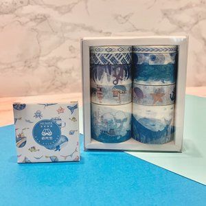 Kawaii Whale Sticker and Washi tape set
